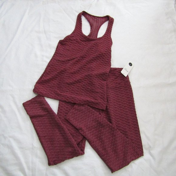 OTOS scrunch booty textured wide waistband active wear set - Picture 1 of 10